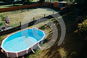 Above Ground Swimming Pool with Blue Water