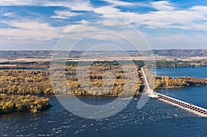 Above Mississippi River and Dam at Alma