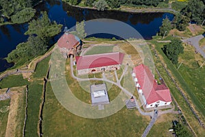 Above the old fortress Korela. Priozersk, Russia