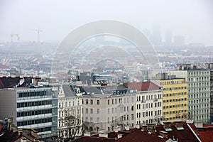 Above the roofs of Vienna, view from the Westbahnhof in south direction Austria, Europe