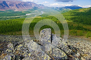 Above the Sob river valley. Polar Ural, Russia