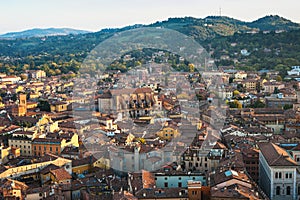 Above view of Bologna city from Torre Asinelli
