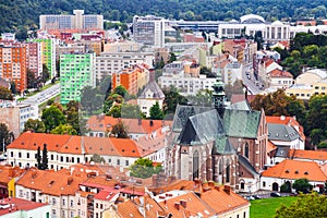 Above view of Brno city with Augustinian Abbey photo