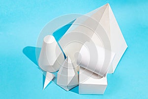 above view of different paper geometric forms