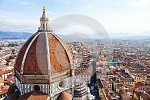 Above view Dome of Cathedral and Florence town