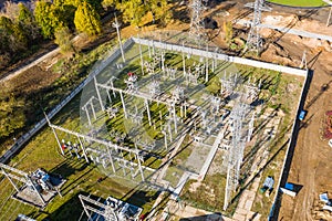 Above view of electrical substation