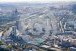 Above view of Fili and west of Moscow city photo