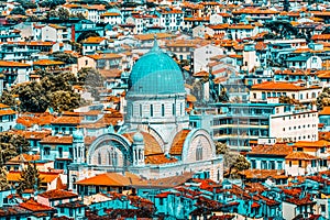 Above view of the Great Synagogue of Florence Sinagoga e Museo Ebraico.Synagogue in the historic center of Florence. It is the