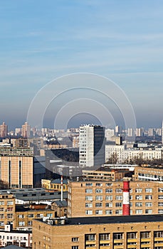 Above view of houses in megalopolis