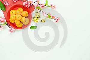 Shot of arrangement decoration Chinese new year & lunar new year holiday background concept.
