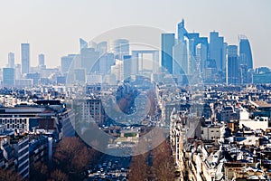 Above view of la Defense in Paris