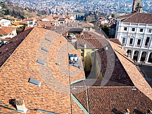 above view of the north of Bergamo city photo