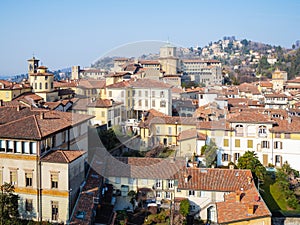 above view of the northwest of Bergamo city