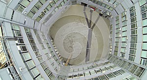 Above view of pentagon courtyard. View from photo