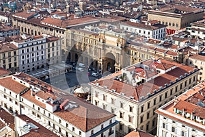 Above view of Piazza della Repubblica in Florence