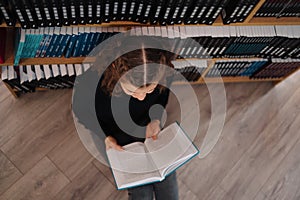 Above View of Teen Studying