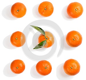 Above view of whole tangerines.