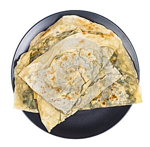 above view of Yantik with herbs and cheese cutout