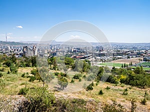 above view of Yerevan city from Tsitsernakaberd