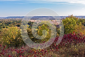 Above woodlands and fields at frontenac state park