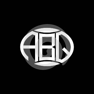 ABQ abstract monogram circle logo design on black background. ABQ Unique creative initials letter logo photo