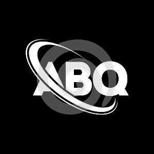 ABQ logo. A B Q design. White ABQ letter. ABQ/A B Q letter logo design. Initial letter ABQ linked circle uppercase monogram logo