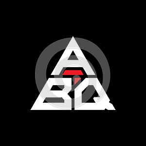 ABQ triangle letter logo design with triangle shape. ABQ triangle logo design monogram. ABQ triangle vector logo template with red photo