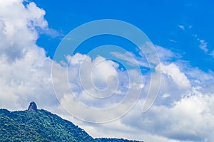 Abraao mountain Pico do Papagaio with clouds Ilha Grande Brazil photo