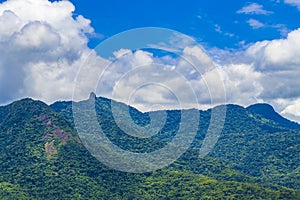 Abraao mountain Pico do Papagaio with clouds Ilha Grande Brazil photo