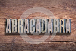 Abracadabra word wood