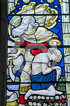 Abraham and Isaac stained glass window