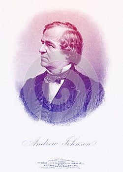 Andrew Johnson 17th U.S. President line art portrait