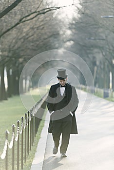 Abraham Lincoln Character Portrait At The National Mall