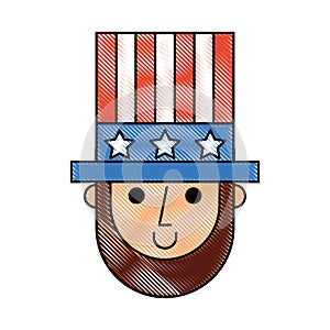 Abraham lincoln with hat comic character