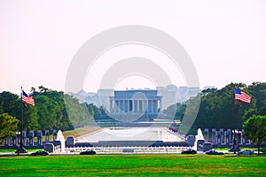 Abraham Lincoln Memorial sunset Washington Dc