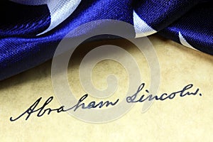 Abraham Lincoln's signature US constitution