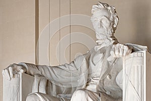 The Abraham Lincoln Statue at the Lincoln Memorial in Washington