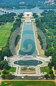 Abraham Lincoln and WWII memorial in Washington, DC