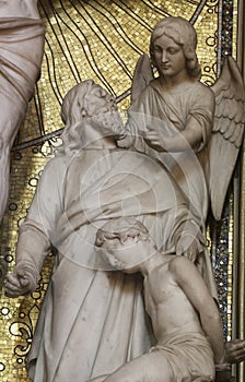 Abraham Sacrificing Isaac, altar of the Holy Cross in Zagreb cathedral