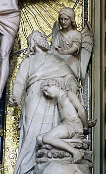 Abraham Sacrificing Isaac, altar of the Holy Cross in Zagreb cathedral photo