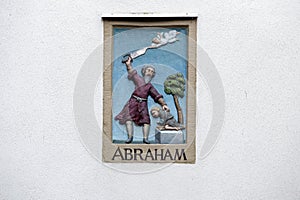 `Abraham`, on a white blank wall on the Begijnhof, Amsterdam