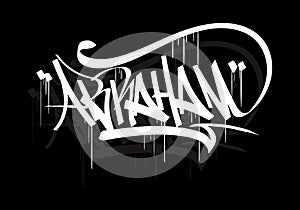 ABRAHAM word graffiti tag style