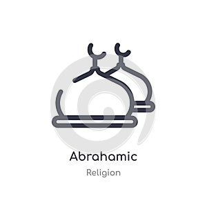 abrahamic outline icon. isolated line vector illustration from religion collection. editable thin stroke abrahamic icon on white photo