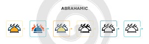 Abrahamic vector icon in 6 different modern styles. Black, two colored abrahamic icons designed in filled, outline, line and