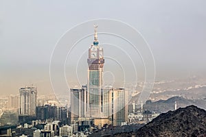Abraj Al Bait Royal Clock Tower Makkah in Mecca, Saudi Arabia.