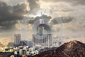 Abraj Al Bait Royal Clock Tower Makkah in Mecca, Saudi Arabia. photo