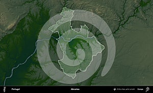 Abrantes highlighted, Portugal. Physical