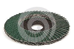 Abrasive flap disc, isolated on white background