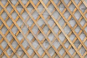 ABRICK WALL with crossed wooden strips