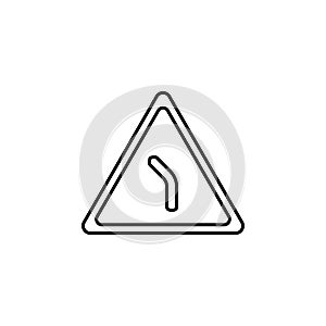 abrupt turn icon. Element of traffic signs icon for mobile concept and web apps. Thin line abrupt turn icon can be used for web